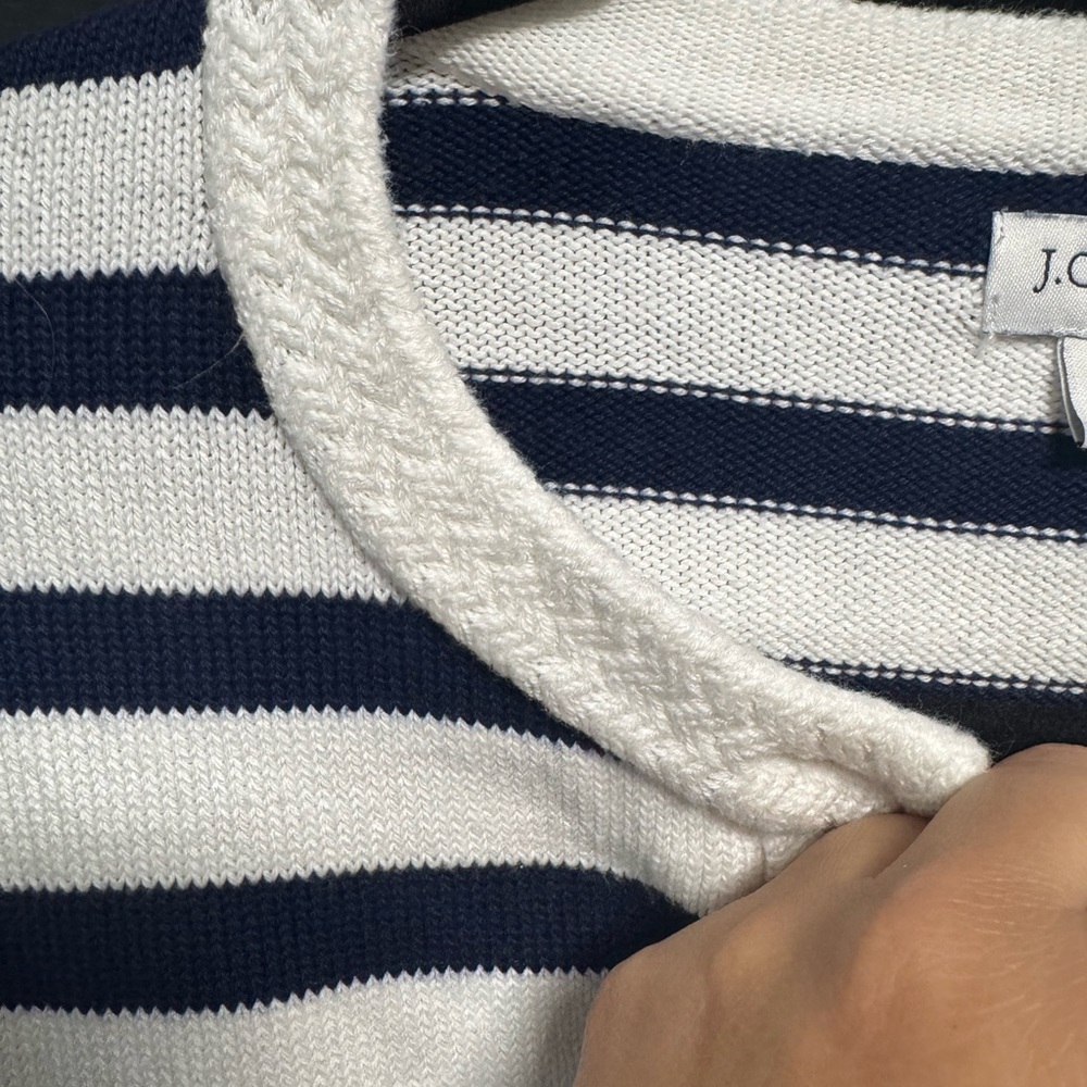 J. Crew Women's Navy and White Striped Cardigan - Picture 9 of 13
